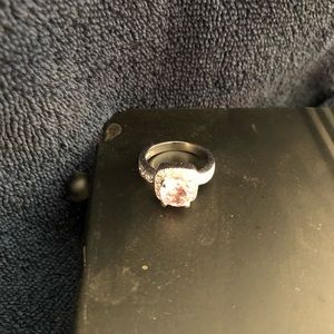 Premier jewelry silver ring with pink stone. Size 8